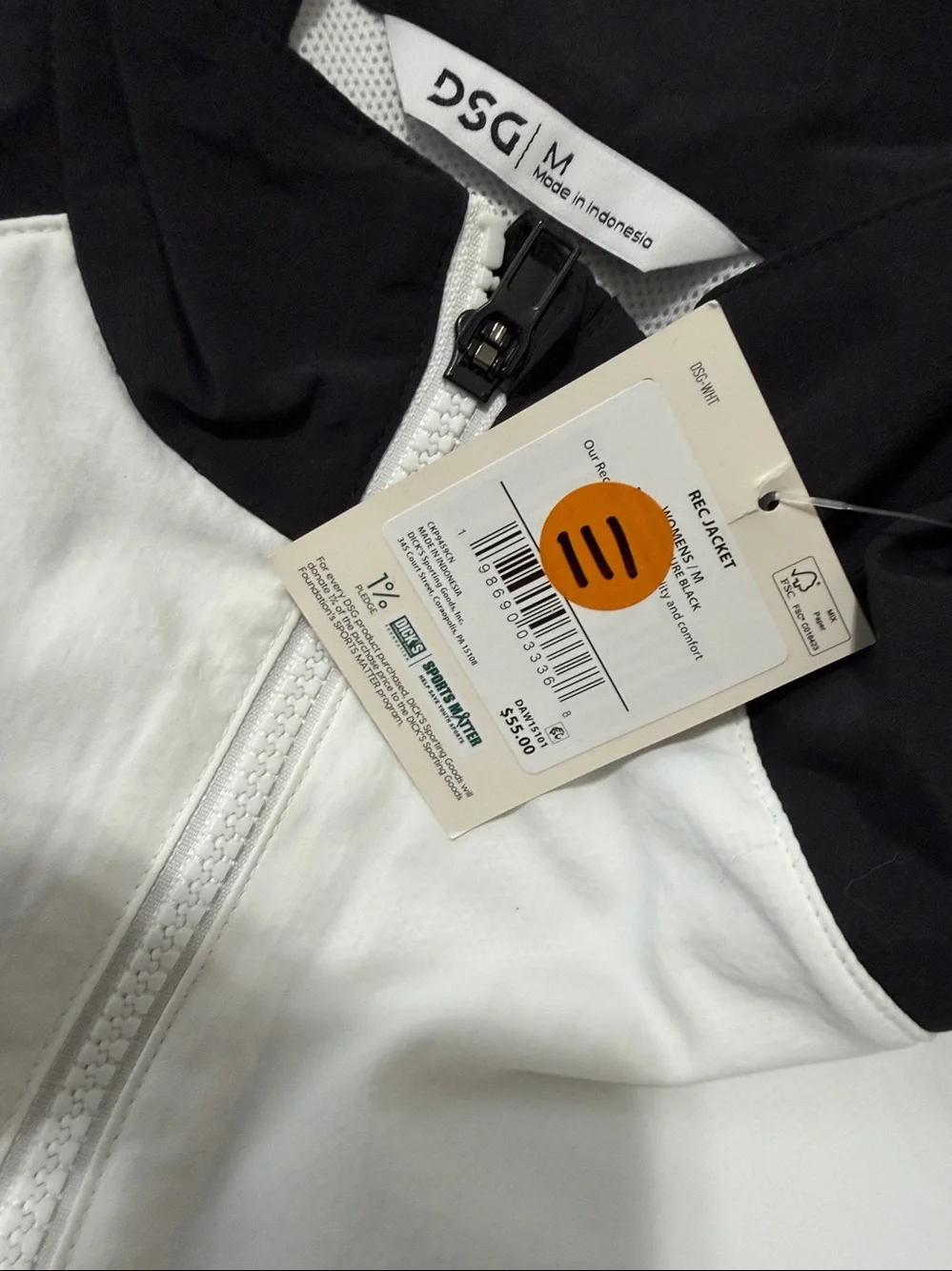NWT DSG Black and White Colorblock Zip Jacket